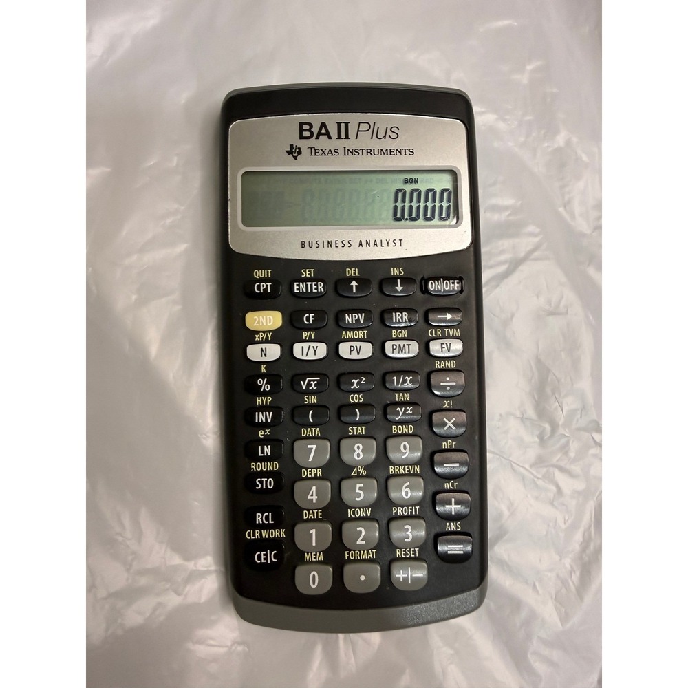 Texas Instruments Calculator Unisex OS Black Excellent BA II Plus Financial